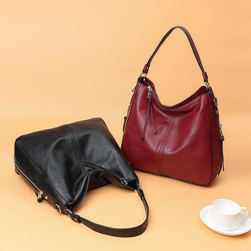 Hobos Zipper Bucket Bag – Adjustable Shoulder Strap, Large Capacity, Stylish Handbag