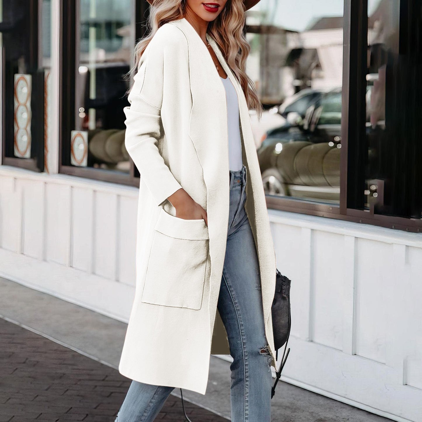 Leisure long solid color warm coat jacket for women - Mammalook