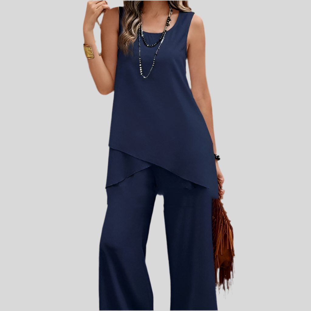 Sleeveless Double-layer Vest Pants Suit