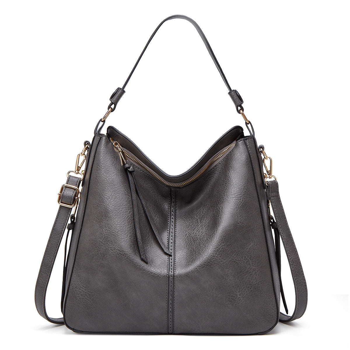 Hobos Zipper Bucket Bag – Adjustable Shoulder Strap, Large Capacity, Stylish Handbag