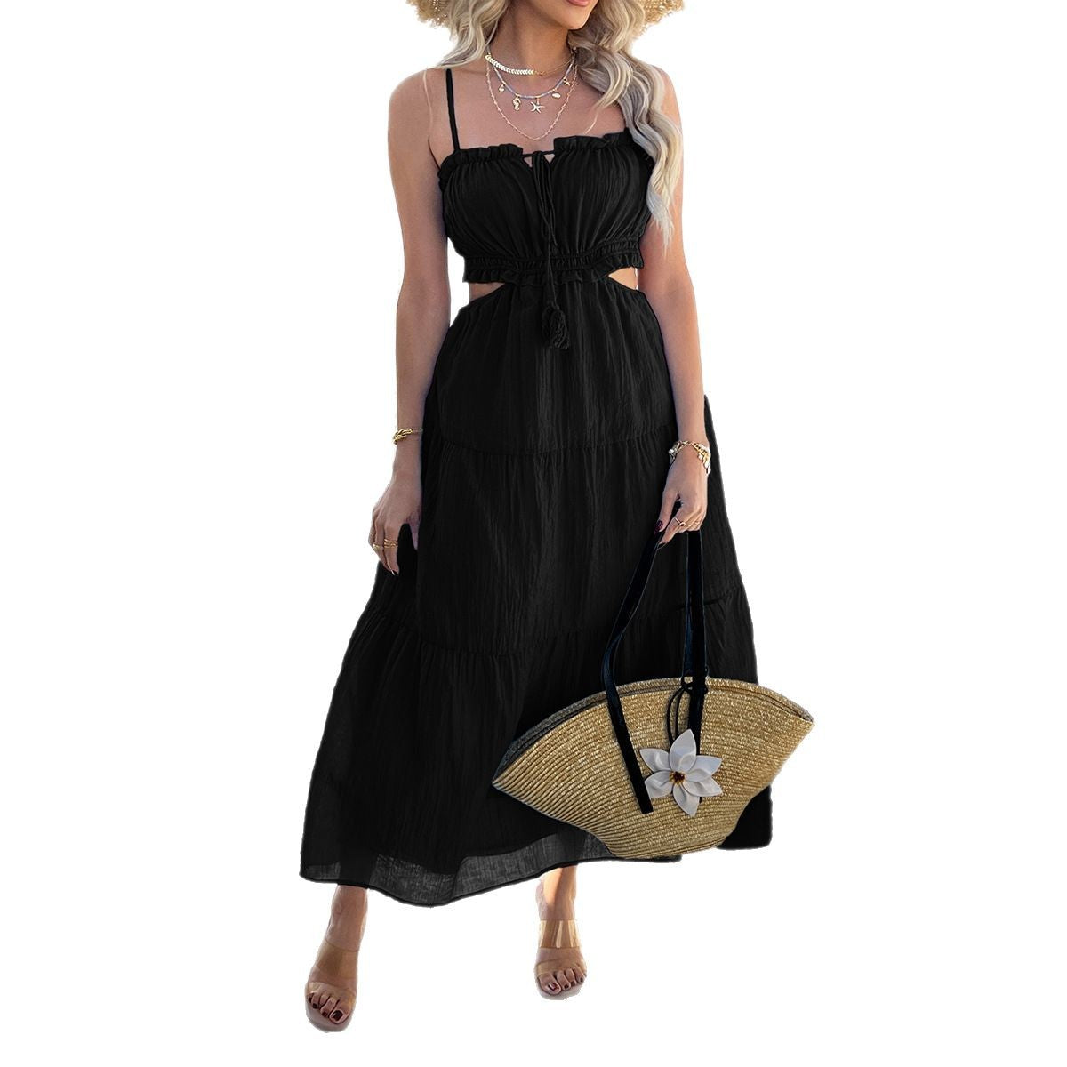 Bohemian style high waisted patchwork dress
