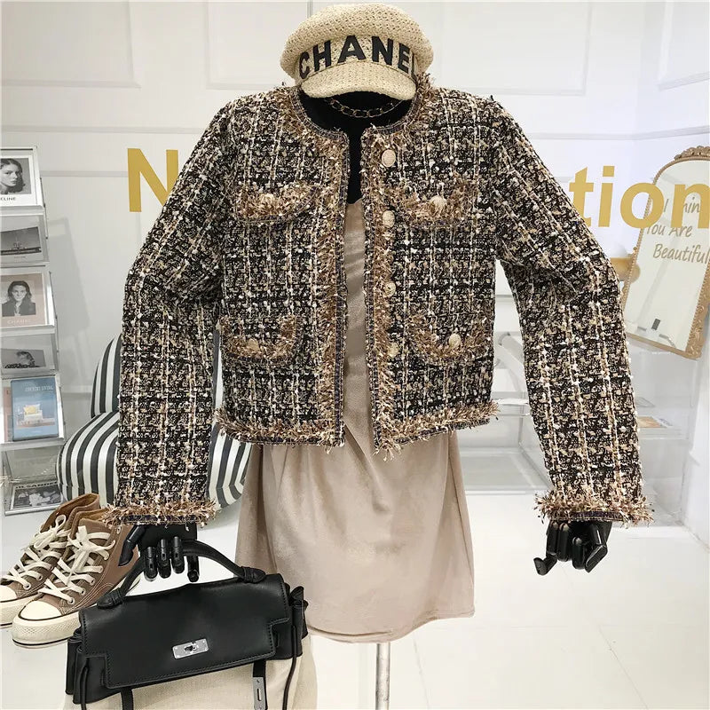 Elegant Tweed Short Jacket – High-Quality Fashion Coat