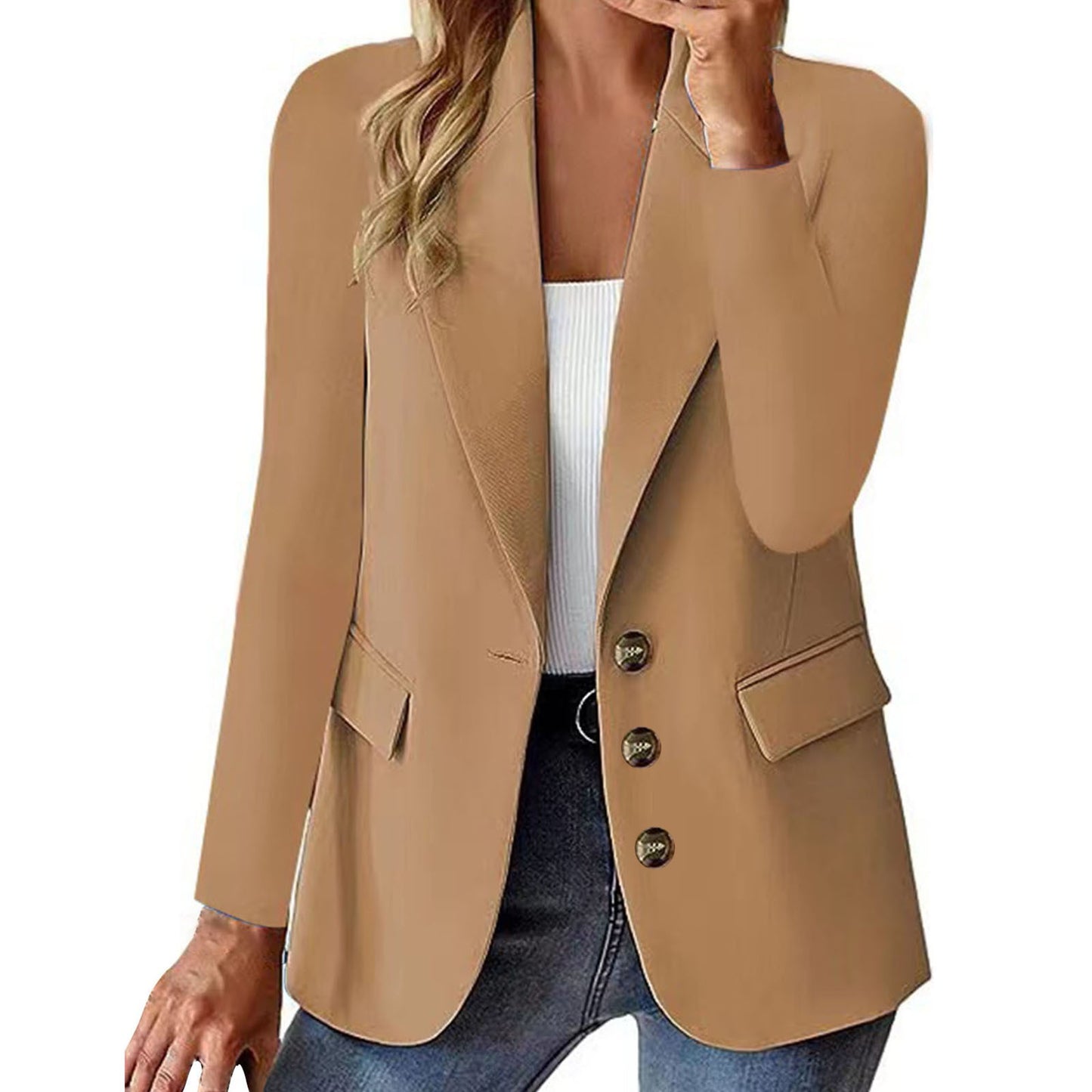 Casual Blazer Long-sleeved Solid Color