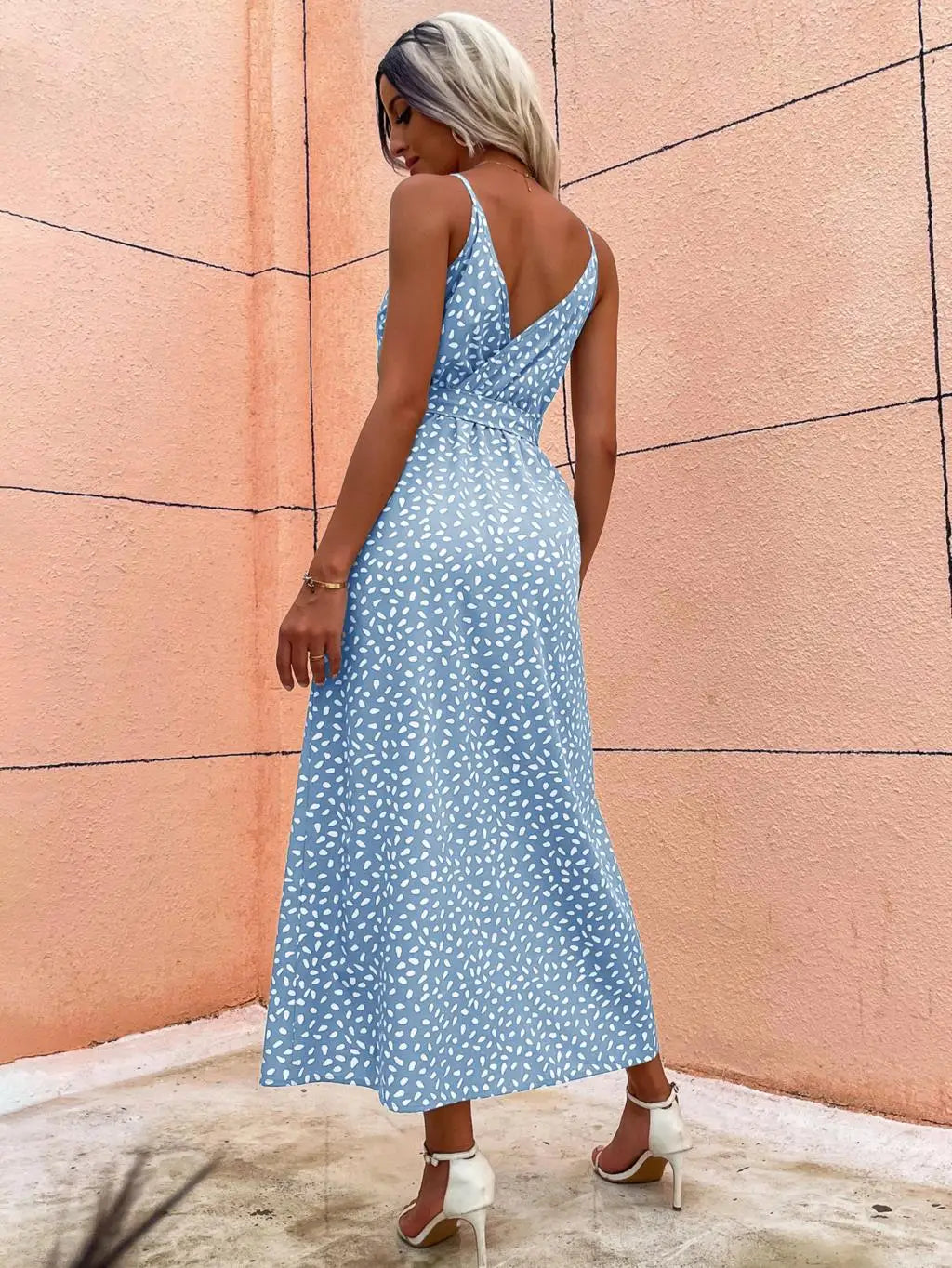 Summer Women Backless Floral Printed Dress