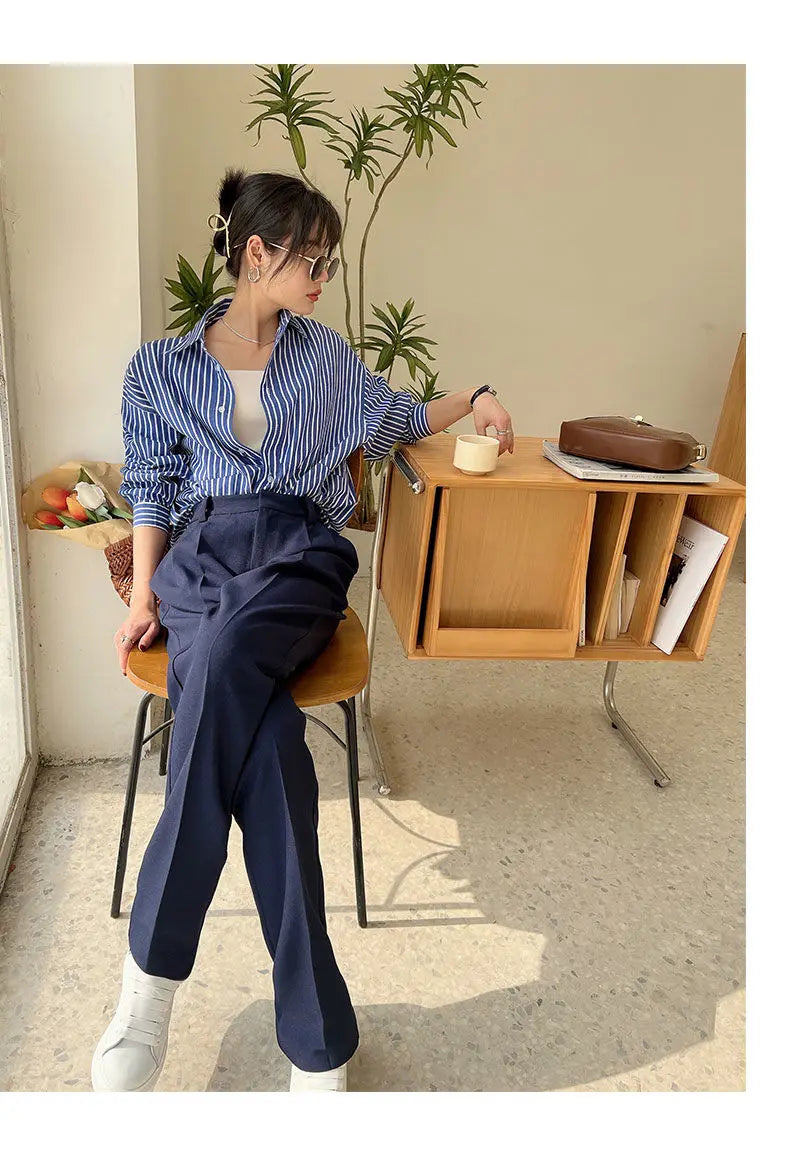 Striped Shirt - Chiffon Blouse for Women