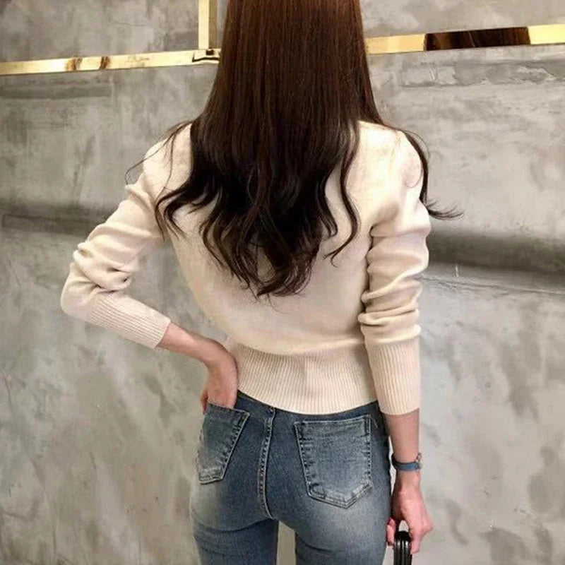 Knit Cardigan - Full Sleeve Button-Up Short Jacket