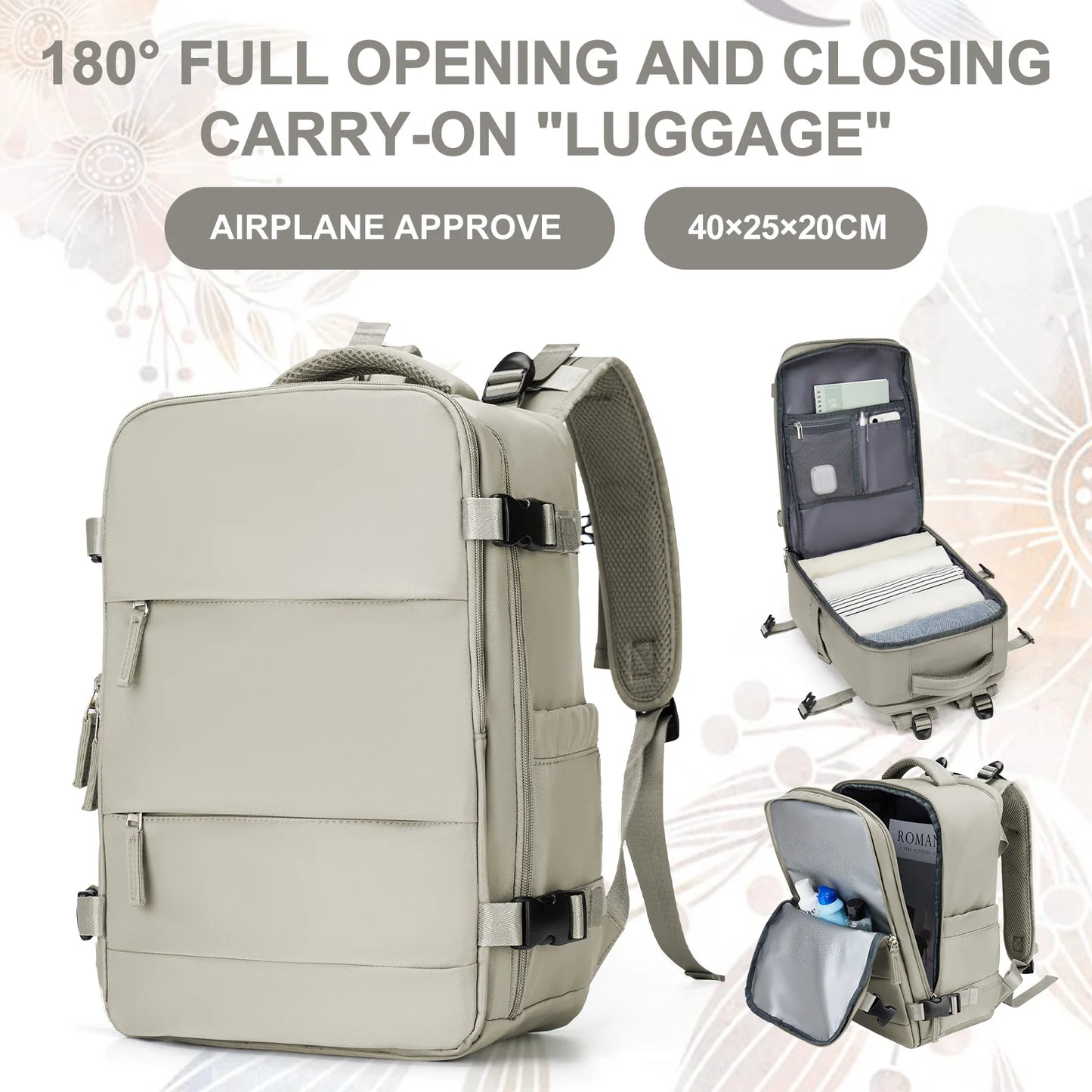 15.6inch Laptop Bag Men's Executive Work Backpack, Backpack Ryanair 40x20x25,Vacuum Packaged Travel Backpack Short-Trip Rucksack - Mammalook