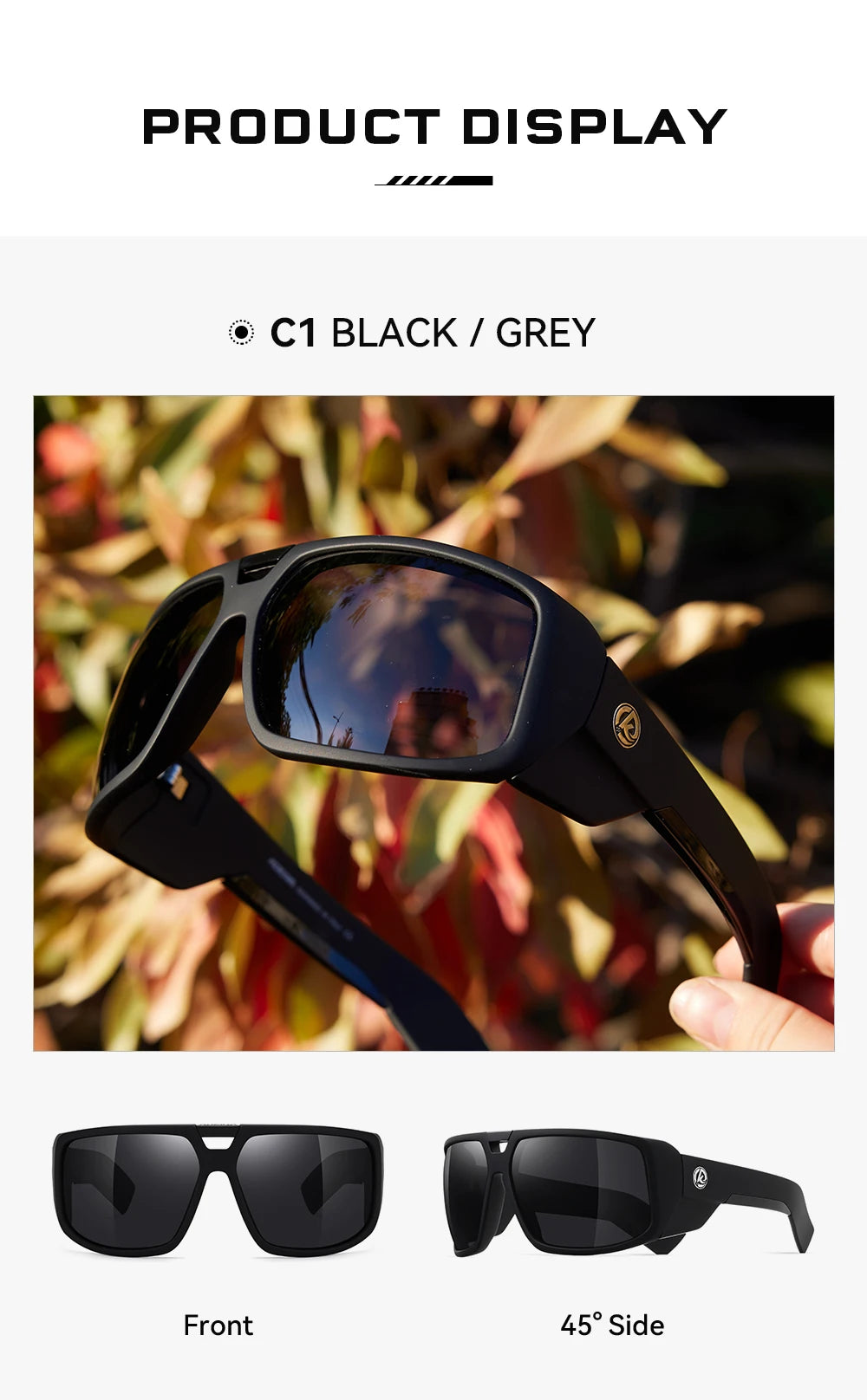 KDEAM Polarized Sports Sunglasses – UV400 Mirrored Lens for Men & Women