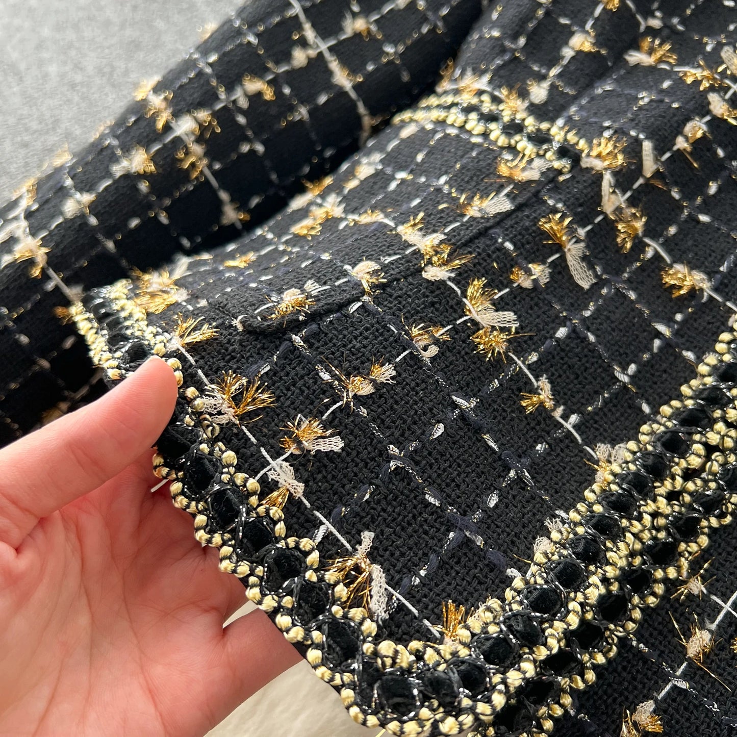 High Quality Plaid Suits Bow Chic Cardigan+Elastic Waist A Line Mesh Skirt