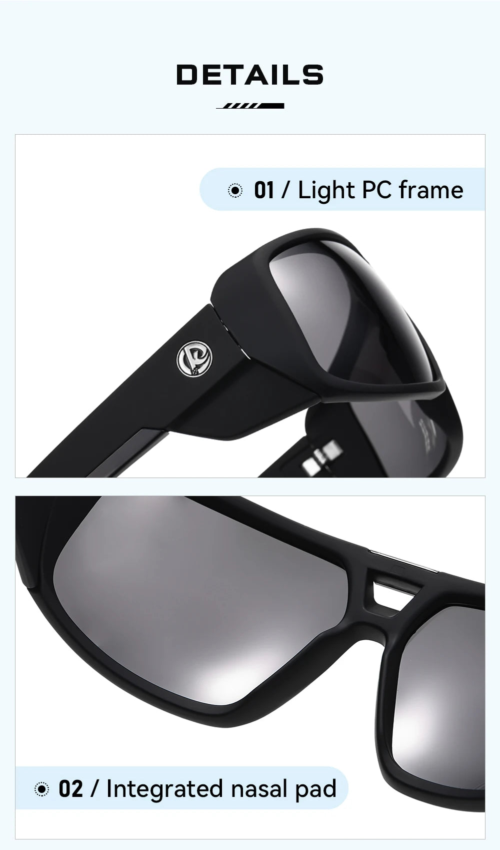 KDEAM Polarized Sports Sunglasses – UV400 Mirrored Lens for Men & Women