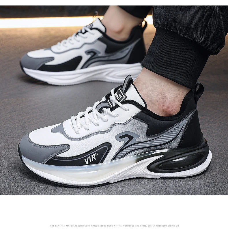 Men’s Platform Athletic Sneakers – Casual Street Style & Winter-Warm Sport Shoes