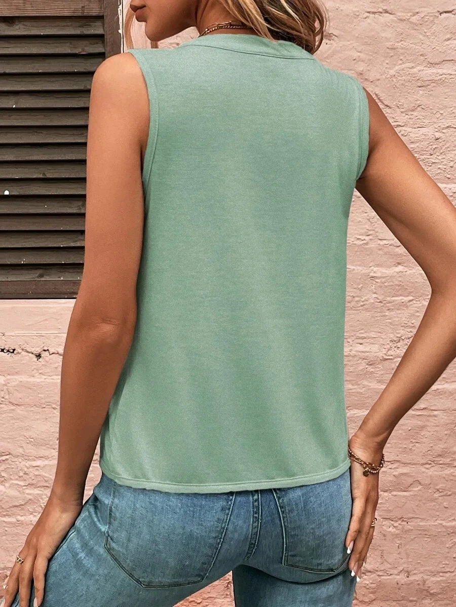 V-Neck Tank Top – Vintage Sleeveless Summer Blouse