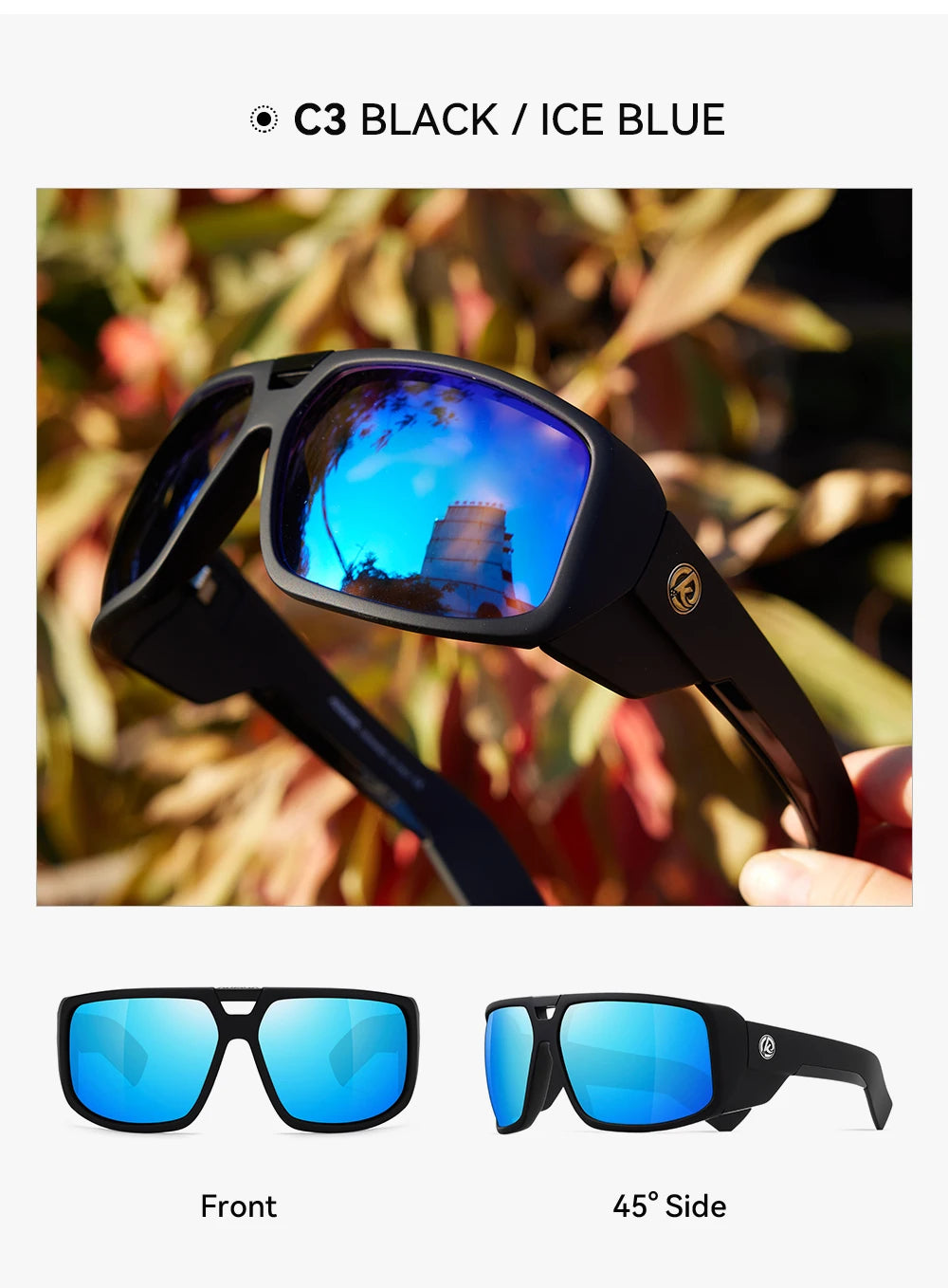 KDEAM Polarized Sports Sunglasses – UV400 Mirrored Lens for Men & Women