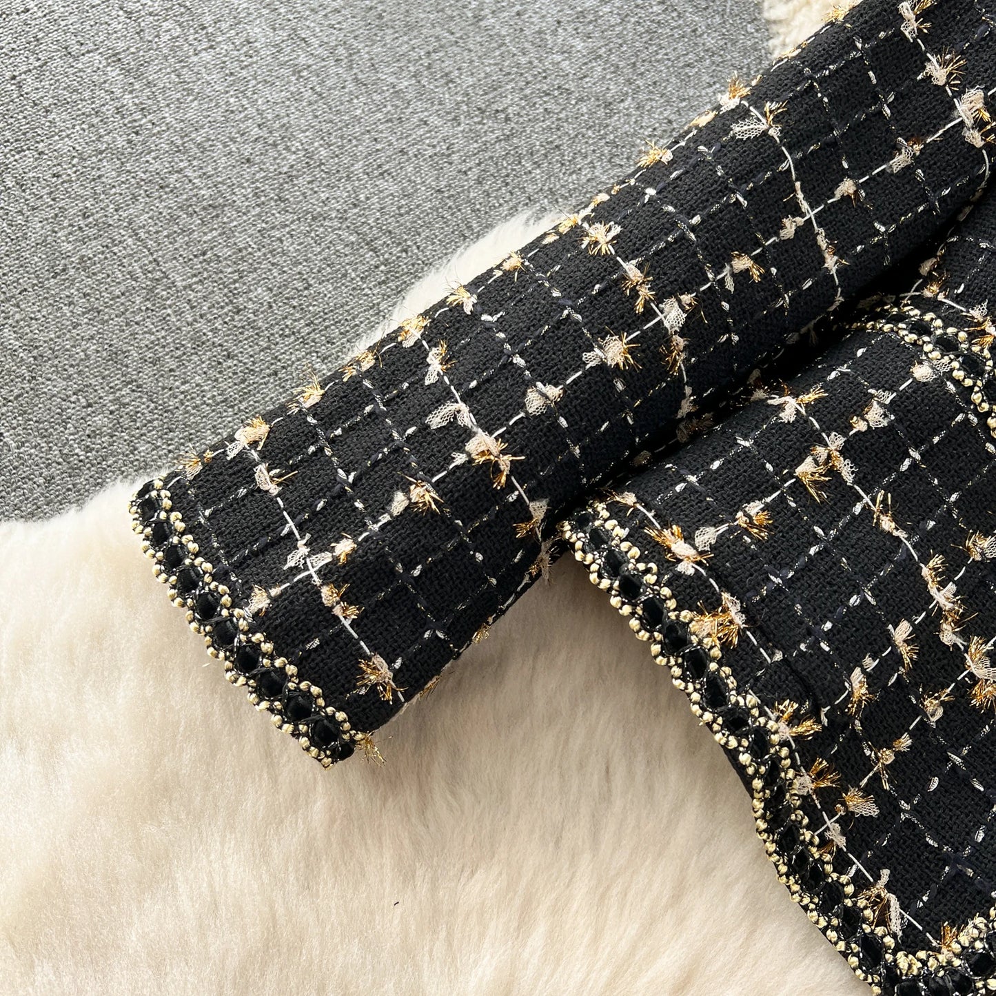 High Quality Plaid Suits Bow Chic Cardigan+Elastic Waist A Line Mesh Skirt