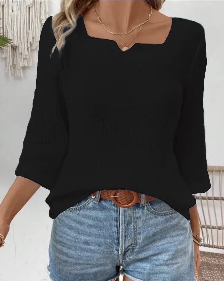 Long Sleeve Blouses V-Neck