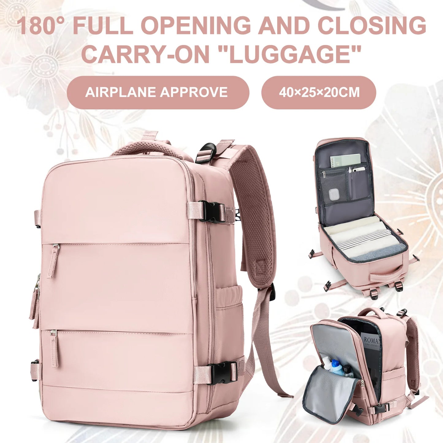 15.6inch Laptop Bag Men's Executive Work Backpack, Backpack Ryanair 40x20x25,Vacuum Packaged Travel Backpack Short-Trip Rucksack - Mammalook
