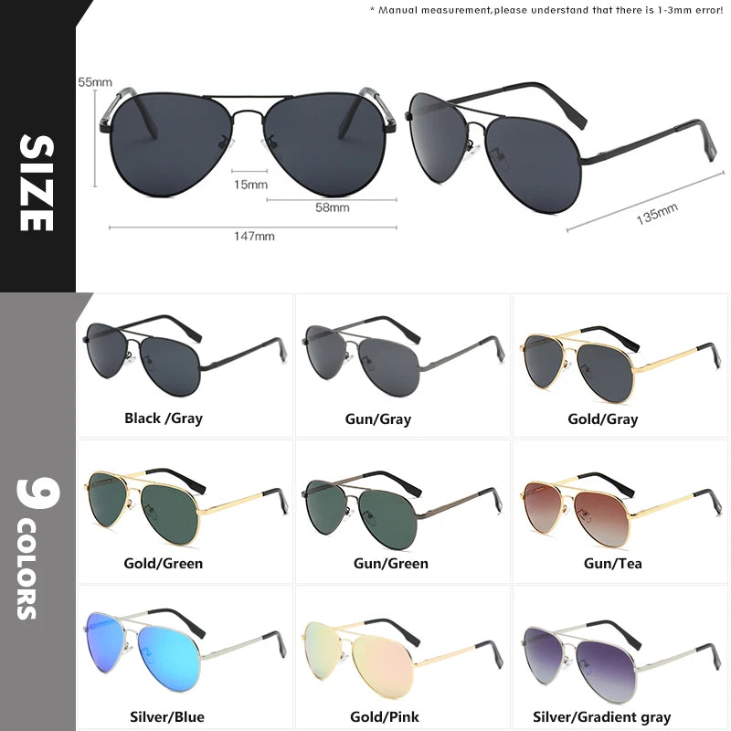 LIOUMO Polarized Aviation Sunglasses – Stylish & Anti-Glare Pilot Glasses for Men & Women
