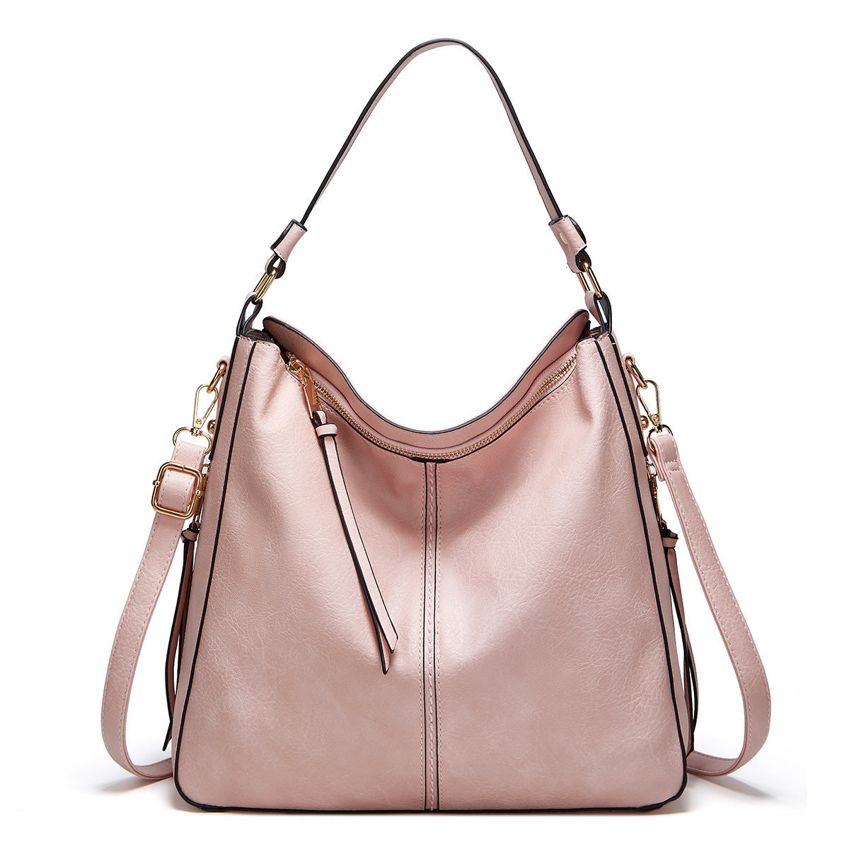 Hobos Zipper Bucket Bag – Adjustable Shoulder Strap, Large Capacity, Stylish Handbag