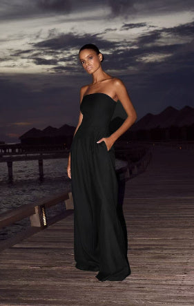 Women's Wear Slim-fit Wrapping Towel-style Long Jumpsuit