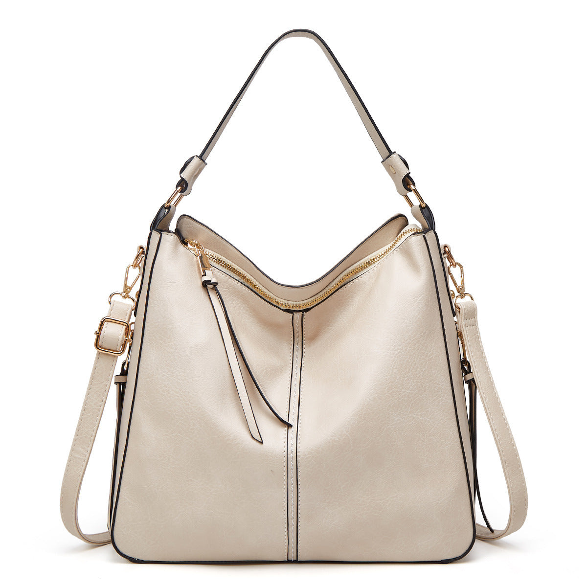 Hobos Zipper Bucket Bag – Adjustable Shoulder Strap, Large Capacity, Stylish Handbag