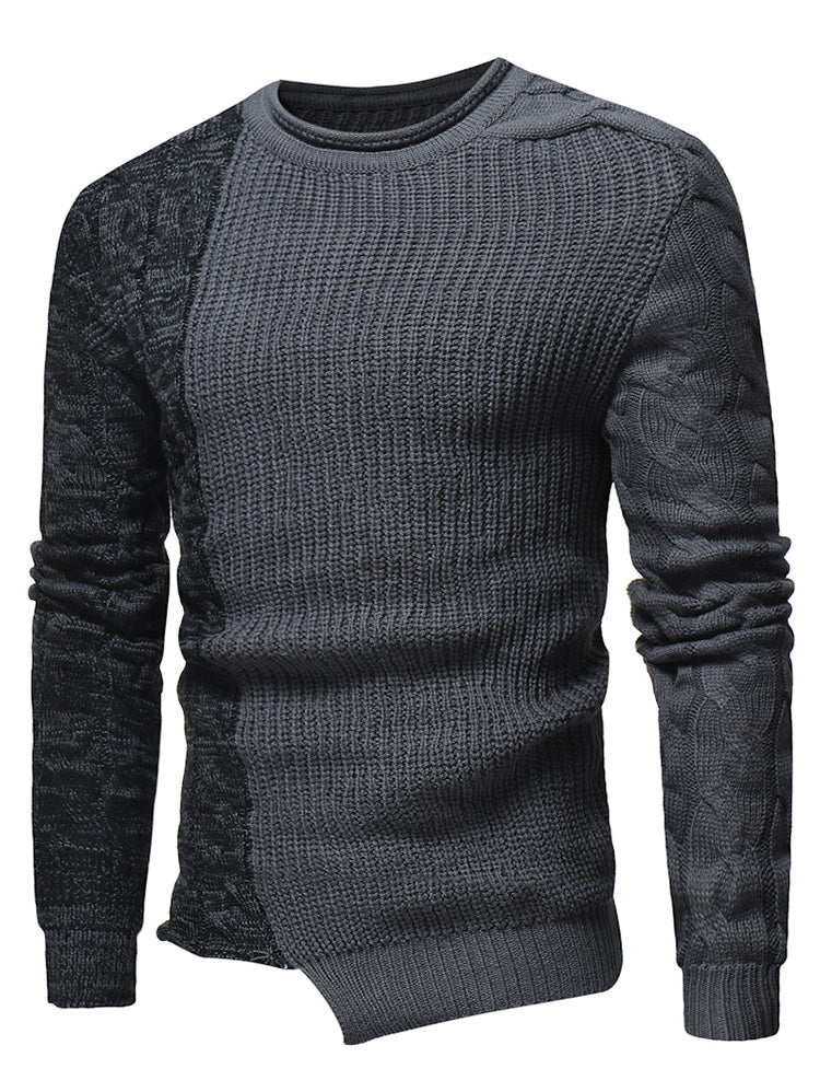 Spliced Raglan Sleeve Pullover Sweater - Mammalook