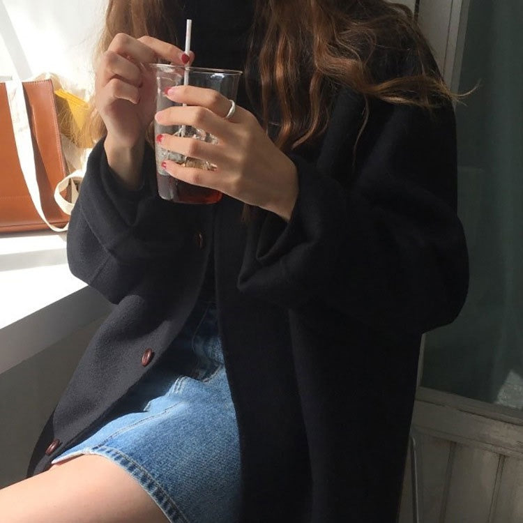 Retro British style winter new loose and lazy style woolen jacket trend - Mammalook