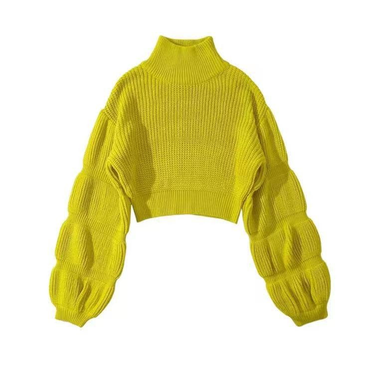Slim Crop Top Female Elegant Short Pullover Sweaters - Mammalook