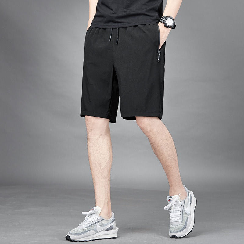 Mens Summer Ice Silk Quick Drying Shorts Lightweight, Breathable, Four sided Elastic Large Size Trendy Air Conditioning Shorts - Mammalook