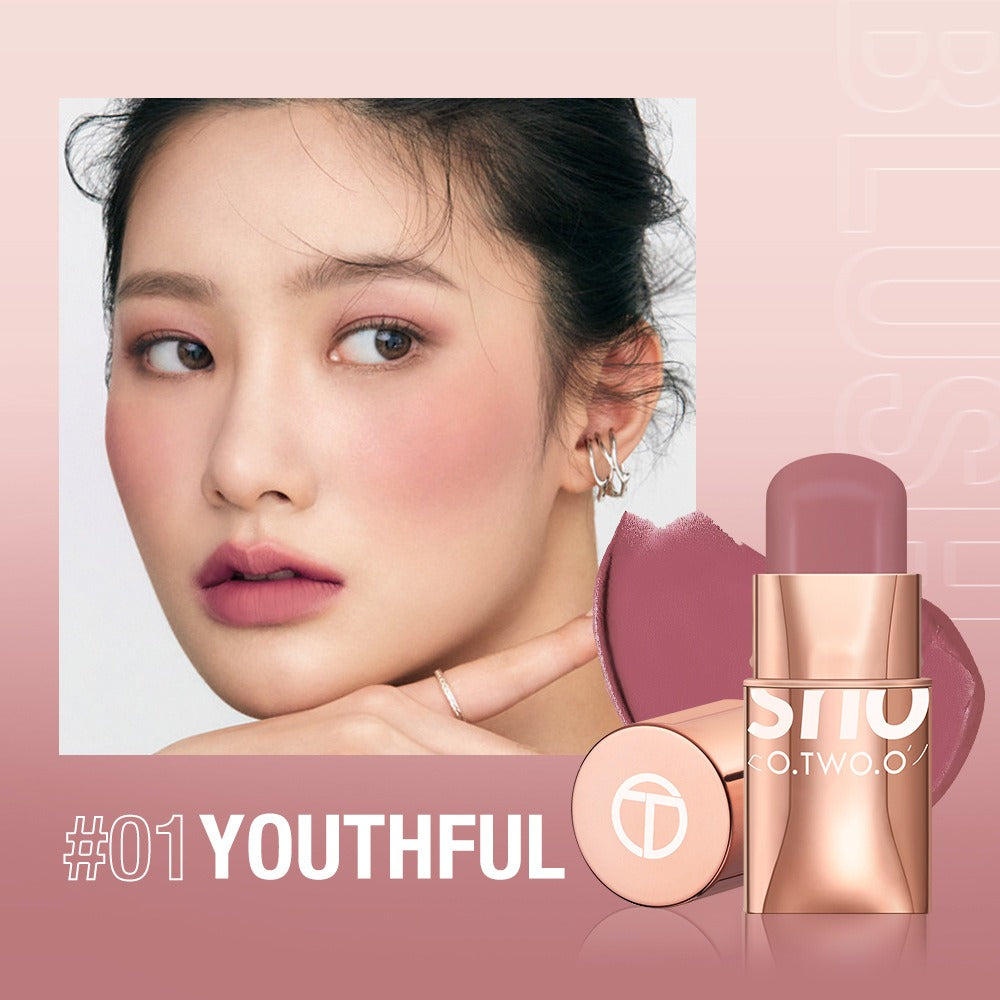 Vigorous and smooth powder blusher cream can improve the appearance and highlight the natural nude makeup powder blusher stick makeup SC049 - Mammalook