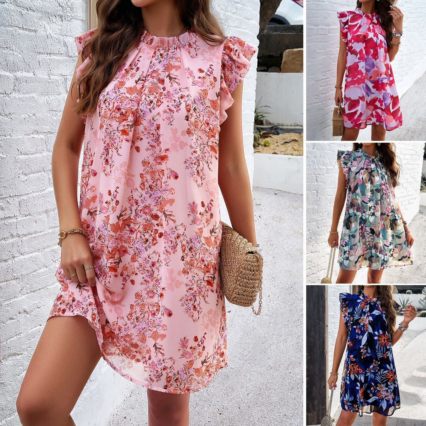 Floral Print Sleeveless Summer Dress
