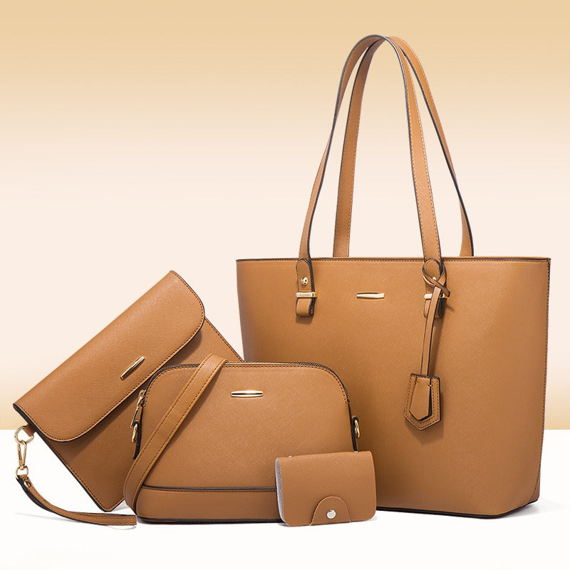 Trendy Women's Bag Retro Celebrity One Shoulder Handbag New High Capacity Fashion Cross Four Piece Set Mother Bag - Mammalook