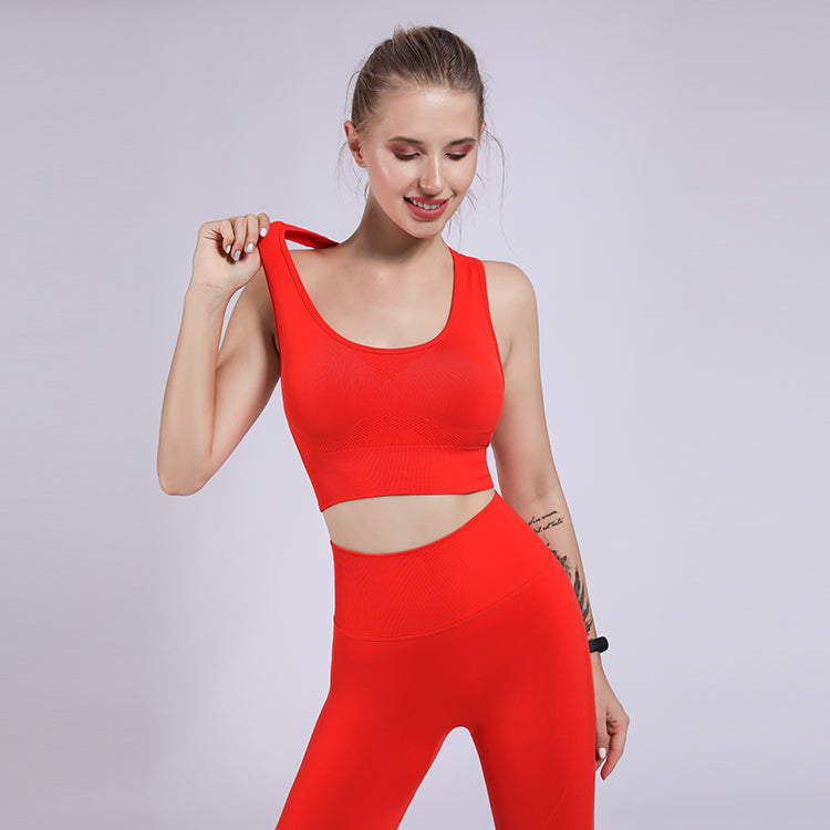 Yoga Clothing Suits Women's Seamless Sports Bra Hip Lifting Fitness Pants Hip Bottom Pants Leggings Yoga Clothing - Mammalook