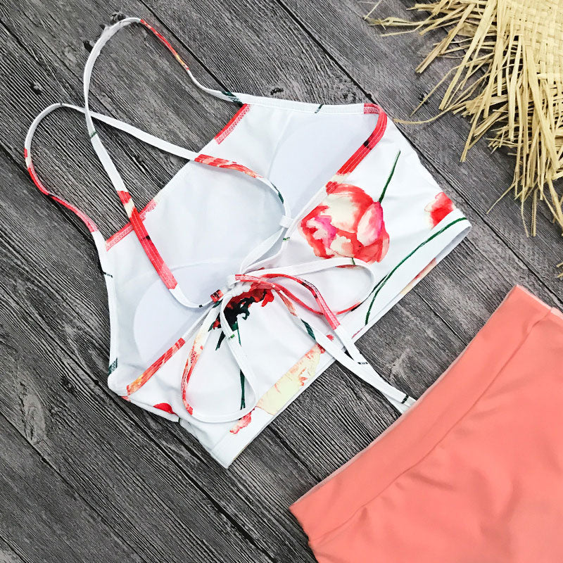 Sexy High Waist Bikini Swimwear Women Swimsuit Push Up Biquini Bathing Suit High Neck Bikinis Women Summer Beach Wear - Mammalook