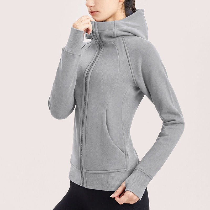 Yoga Sports Coat Women's Elastic Breathable Zipper Hoodie - Mammalook