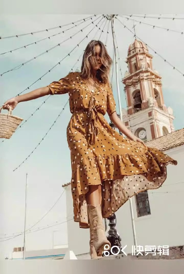 V-Neck Lace Loose Jumpsuit