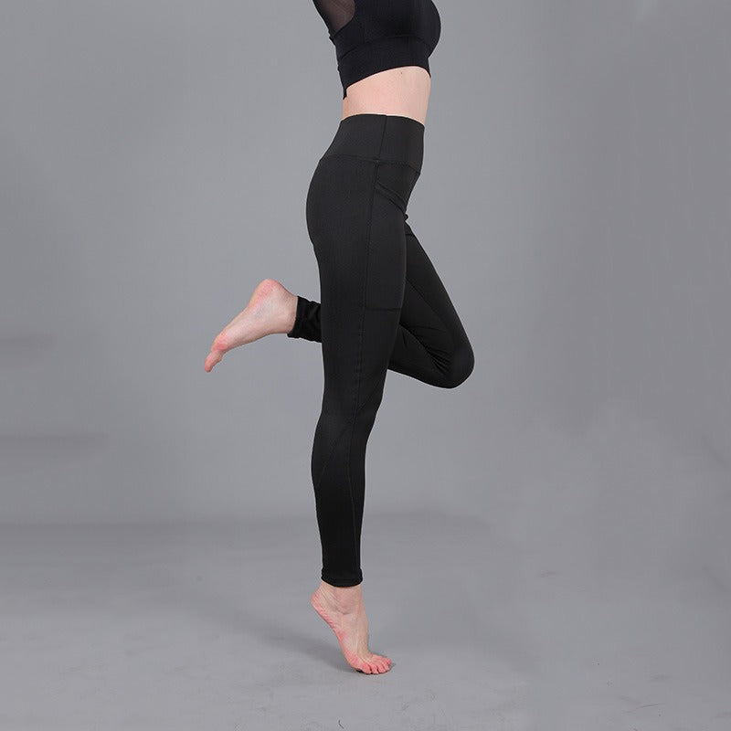 European and American High Waisted, Hip Lifting, Slimming, Fitness, Side Pockets, Sports Bottoming, Yoga Pants For Women - Mammalook