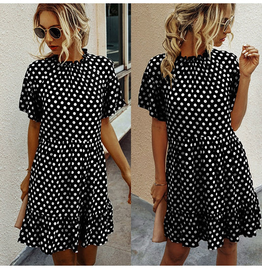 Dot Dress – Short Sleeve Elegant Casual Outfit