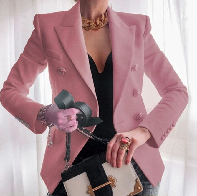 Solid Color Fashion Casual Suit Short Coat for Women - Mammalook