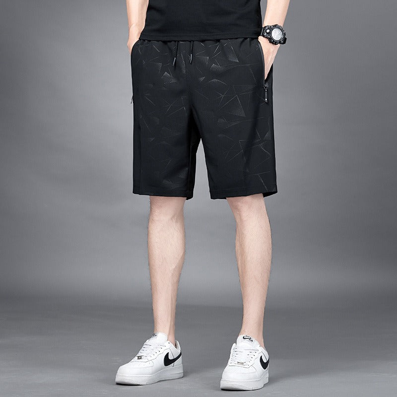 Mens Summer Ice Silk Quick Drying Shorts Lightweight, Breathable, Four sided Elastic Large Size Trendy Air Conditioning Shorts - Mammalook