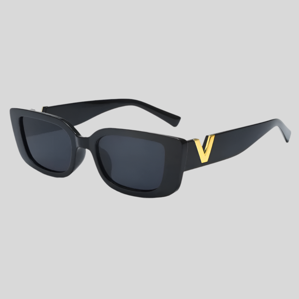Retro Rectangle Sunglasses Women Brand Designer Vintage Small Frame Luxury V Sun Glasses Ladies Classic Black Square