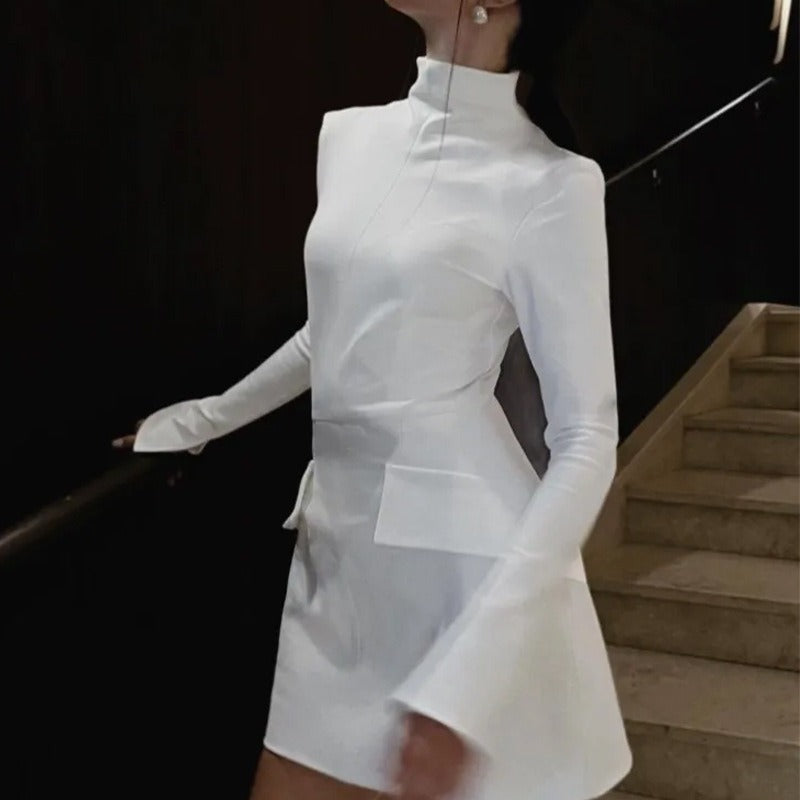 Elegant Slim Fit Long-Sleeved Dress - Mammalook