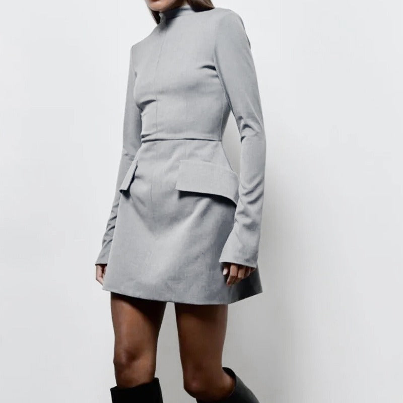 Elegant Slim Fit Long-Sleeved Dress - Mammalook