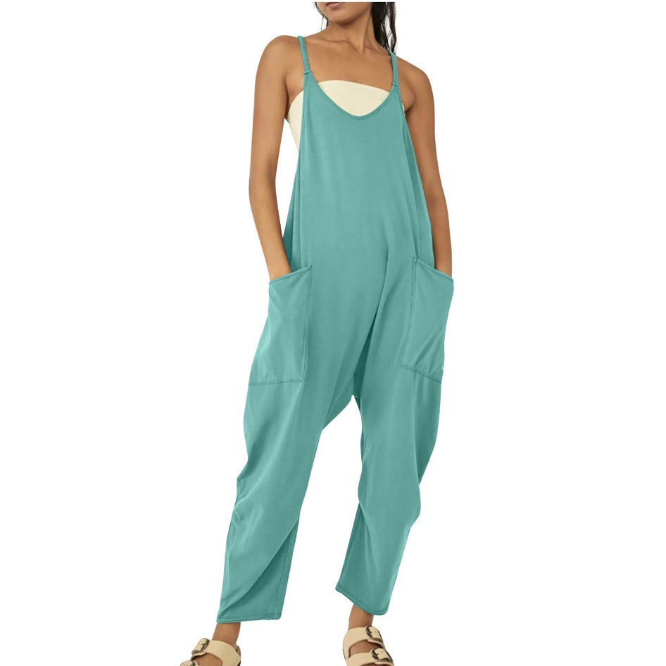 Backless Jumpsuit Ladies Girls Sports Causal Suit Custom Rompers Women Plus Size Jumpsu - Mammalook