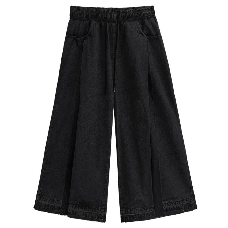 Washed Denim Wide-Leg Jeans – High Waist, Loose Fit