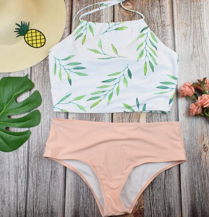 Sexy High Waist Bikini Swimwear Women Swimsuit Push Up Biquini Bathing Suit High Neck Bikinis Women Summer Beach Wear - Mammalook