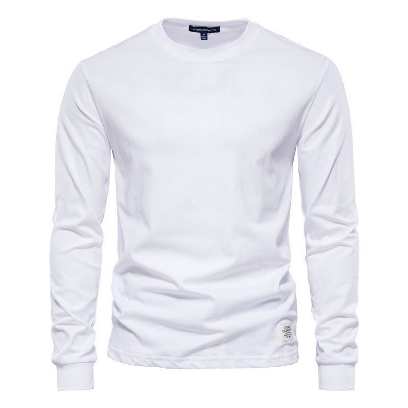 Autumn Fashion Long Sleeve New Men's Solid Long Sleeve Top High Street Inner Cotton T-Shirt - Mammalook
