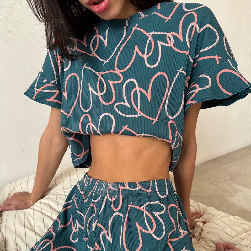 Title Optimization: Ladies' European and American Leisure Printed Suit - Mammalook