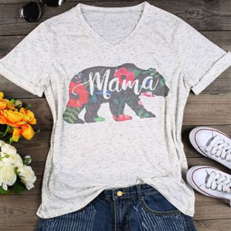 Mama Bear Print Harajuku T-Shirt