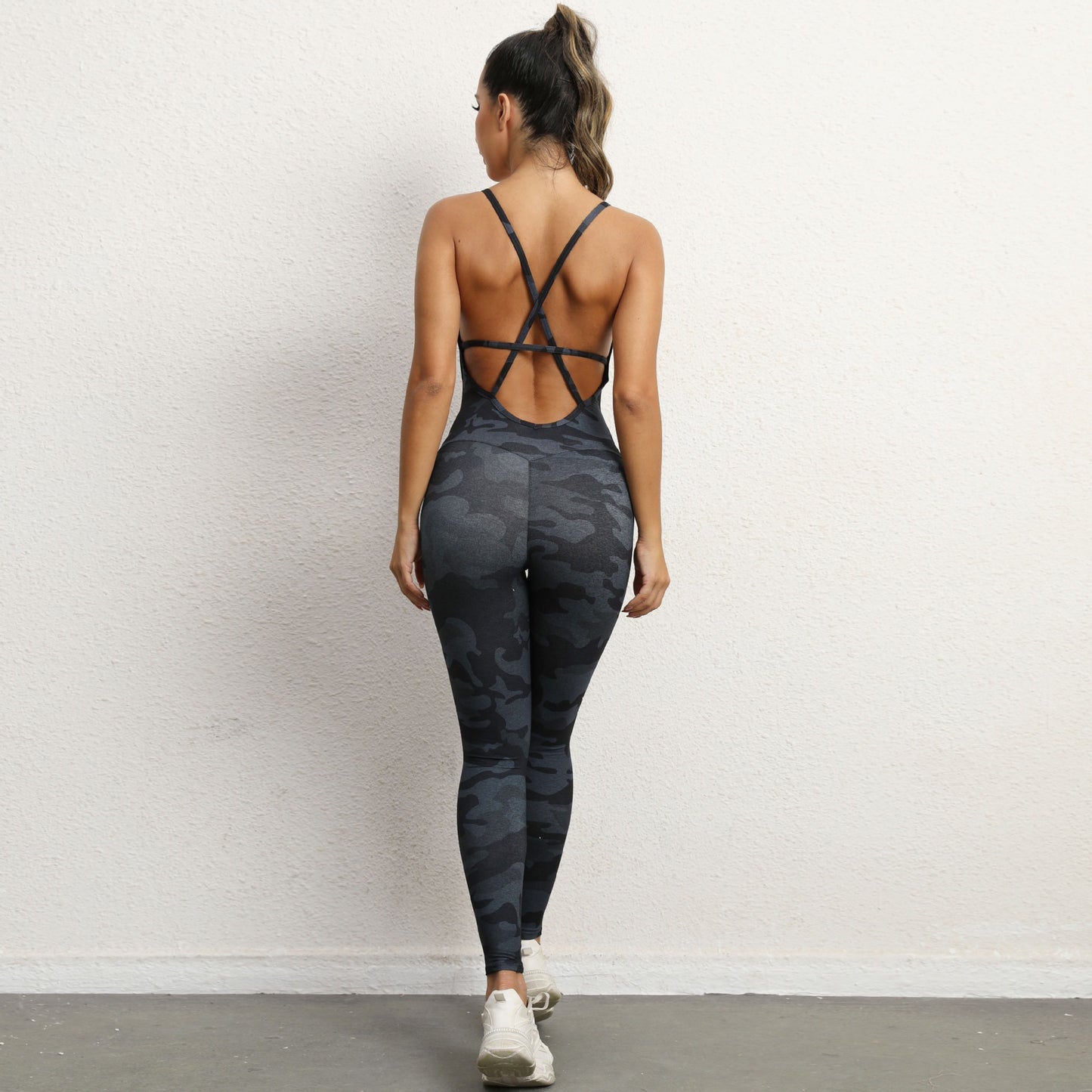 European and American V Neck, No Awkward Thread, Tight Backless One Piece Yoga Pants, Sports Running, Fitness Yoga Pants - Mammalook