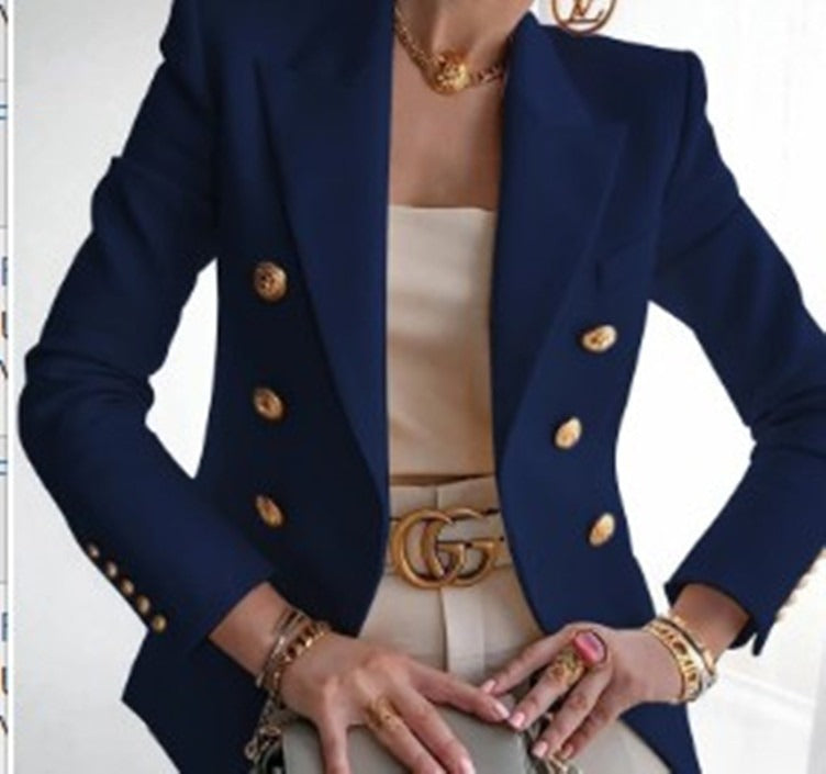Solid Color Fashion Casual Suit Short Coat for Women - Mammalook